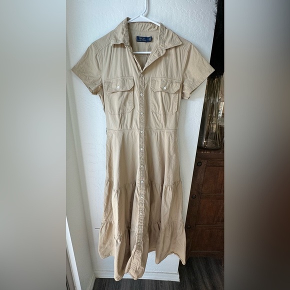 Polo Ralph Lauren Dresses & Skirts - Ralph Lauren Tiered Cargo Dress in Tan